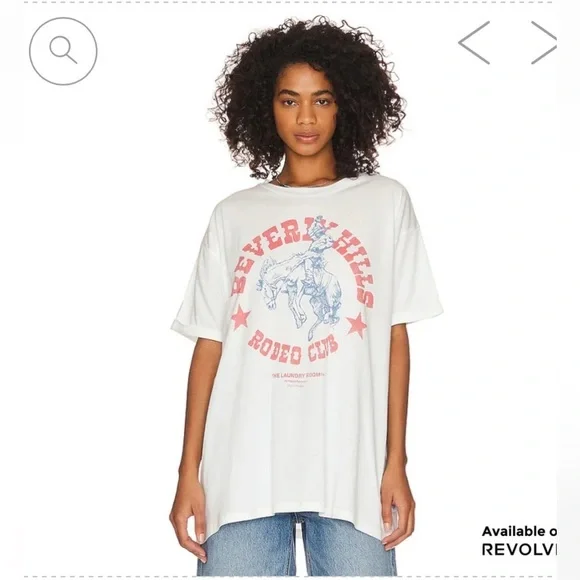 The Laundry Room Beverly Hills Rodeo Club - Oversized Tee - White - Picture 2 of 6